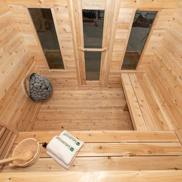 CT Georgian Cabin Electric Heater Sauna with Porch